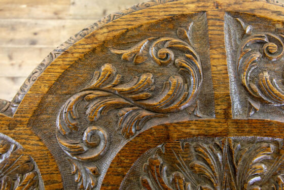 M-3880 Unusual Antique Carved Oak Side Table Penderyn Antiques (10)