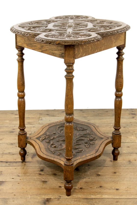M-3880 Unusual Antique Carved Oak Side Table Penderyn Antiques (8)