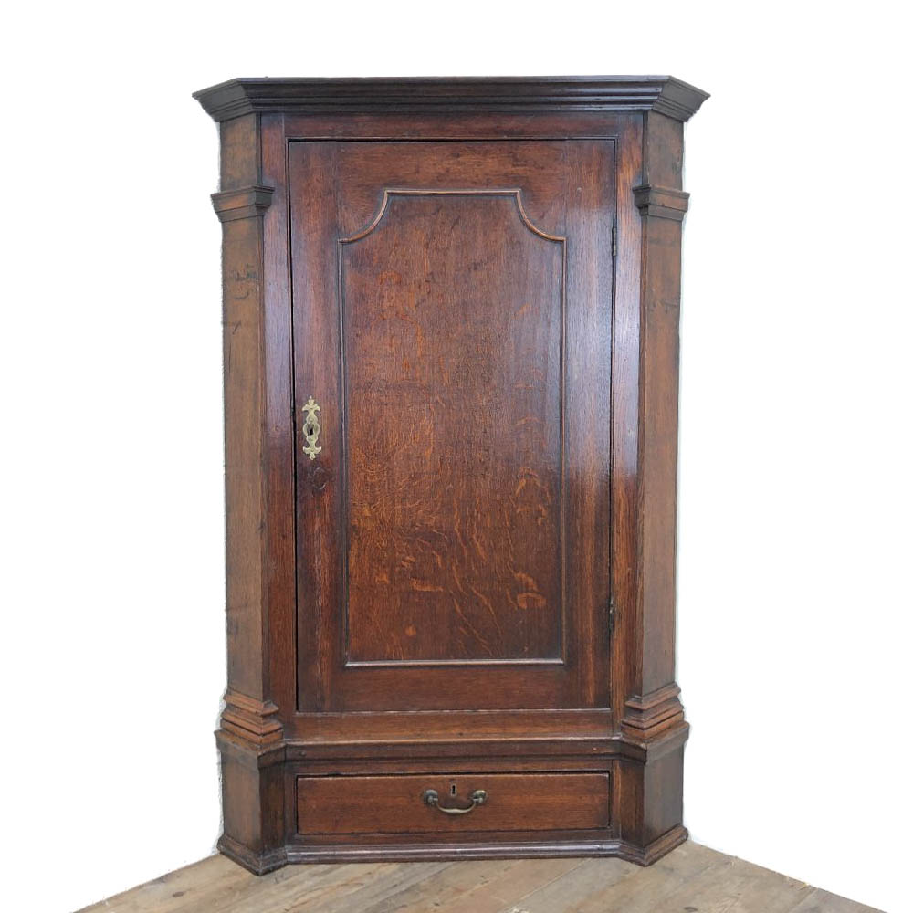 Antique 19th Century Oak Corner Cupboard