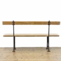 M-3669b Pair of Antique Pitch Pine Railway Station Bench (6)