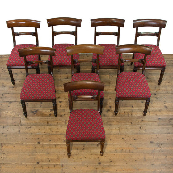 M-4675 Set of Eight Mahogany Regency Dining Chairs Penderyn Antiques (2)