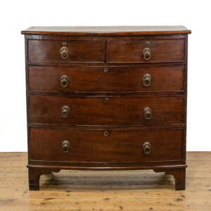 M-4737 19th Century Antique Mahogany Bow Front Chest of Drawers Penderyn Antiques (1)
