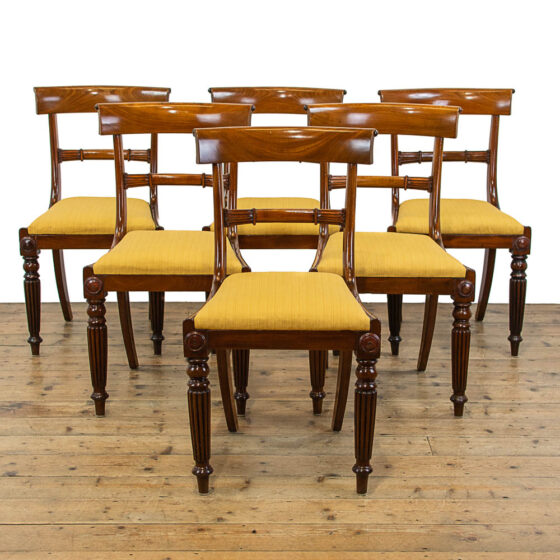 M-4743 Set of Six Antique Mahogany Dining Chairs Penderyn Antiques (1)