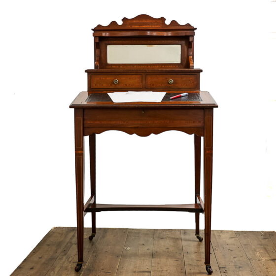 M- 4890 Edwardian Antique Mahogany Ladies Writing Desk Penderyn Antiques (10)