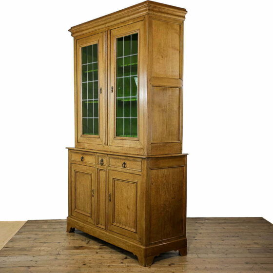M- 4946 Large Oak Glazed Cupboard Penderyn Antiques (7)