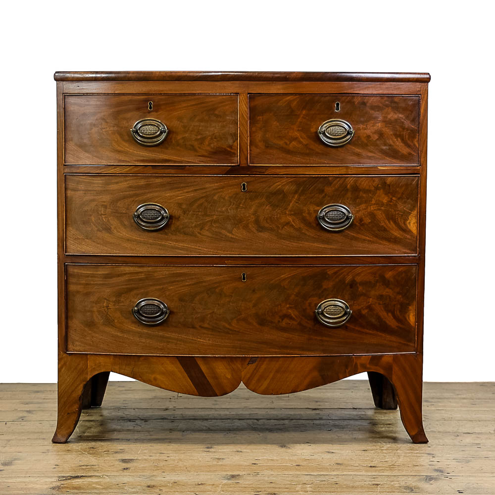 Antique 19th Century Mahogany Bow Front Chest Of Drawers M 4875 Penderyn Antiques