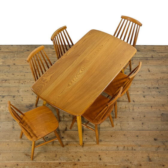 M-5051 Vintage Ercol Style Table with Set of Six Chairs Penderyn Antiques (2)
