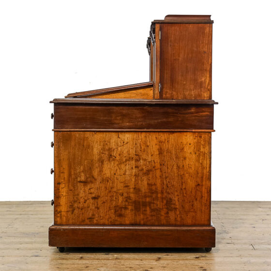 M-5033 Large Antique Oak Sloped Twin Pedestal Desk Penderyn Antiques (2)