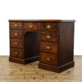 M-5138 Early 20th Century Oak Pedestal Desk Penderyn Antiques (2)