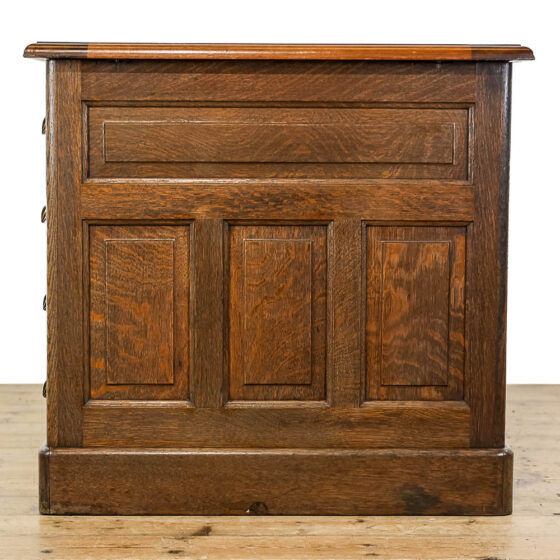 M-5203 Antique Early 20th Century Oak Pedestal Desk Penderyn Antiques (5)