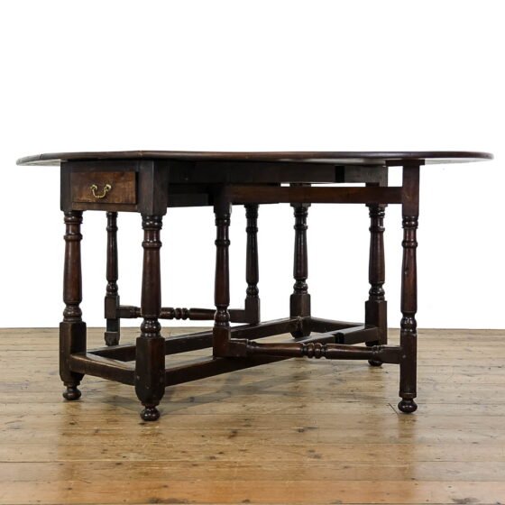 M-5257 Large Antique Oak Gateleg Table Penderyn Antiques (3)