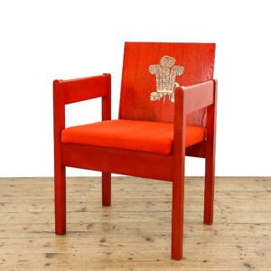 M-5196 1969 Prince Charles Red Investiture Armchair Penderyn Antiques (1)
