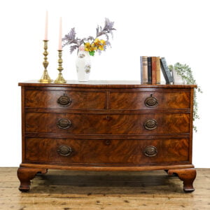 M-5403 Antique Mahogany Bow Fronted Chest of Drawers Penderyn Antiques (1)