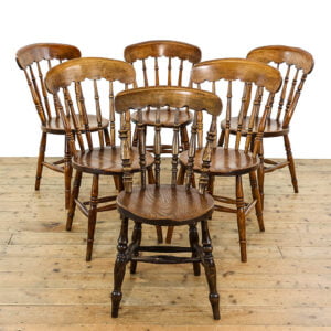 M-5420 Set of Six Similar Antique Ash and Elm Penny Chairs Penderyn Antiques (1)