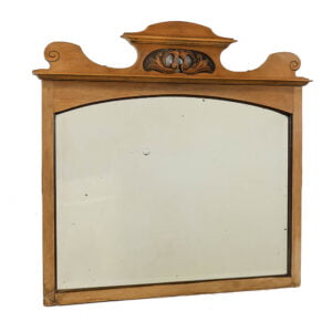 M-5439 Satinwood Frame Mirror with Carved Top Penderyn Antiques (1)