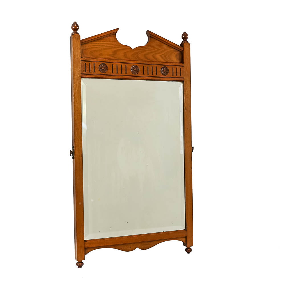 Antique Oak Rectangular Mirror