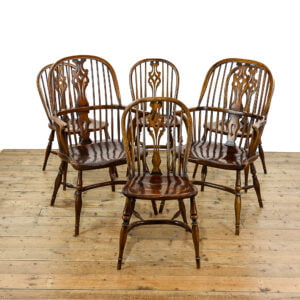 M-5463 Set of Six 20th Century Elm and Beech Windsor Chairs Penderyn Ant