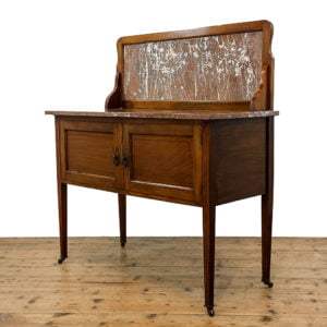 M-5422 Antique Edwardian Mahogany Washstand Cupboard with Marble Top Penderyn Antiques 1