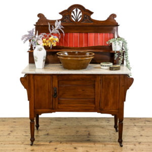 M-5425 Antique Mahogany Washstand with Marble Top Penderyn Antiques (1)