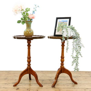M-5460A Pair of Antique Mahogany Tripod Side Tables Penderyn Antiques (1)