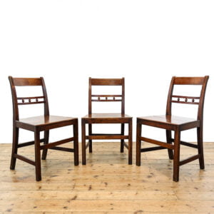 M-5478 Set of Three Antique Oak Bobbin Back Kitchen Chairs Penderyn Antiques (1)